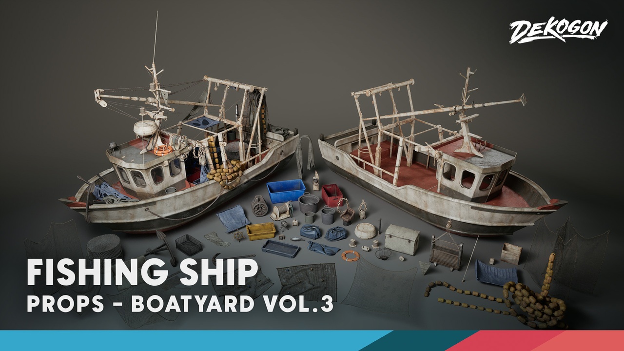 Media 1 for listing Boatyard VOL.3 - Fishing Ship and Supplies (Nanite and Low Poly)