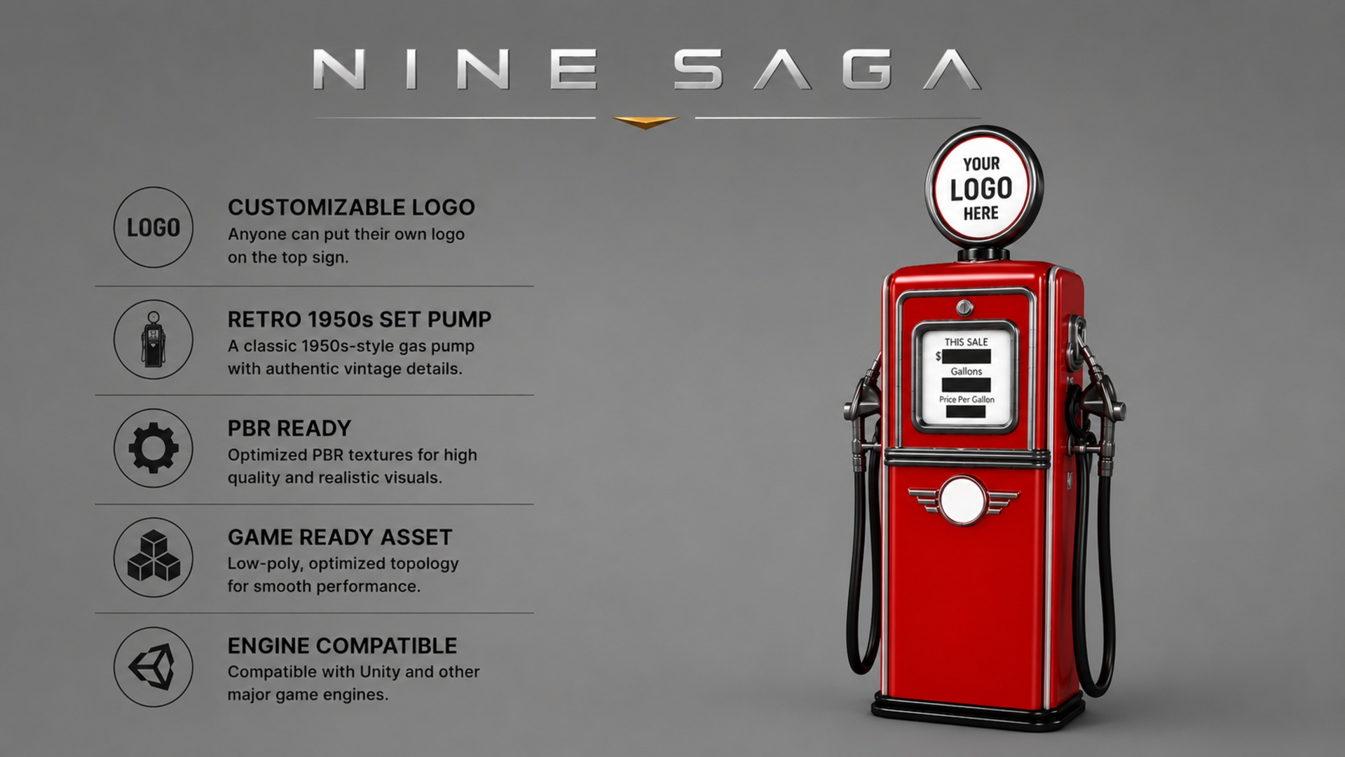 Media 1 for listing Retro Gas Station Pump - Vintage Roadside Prop