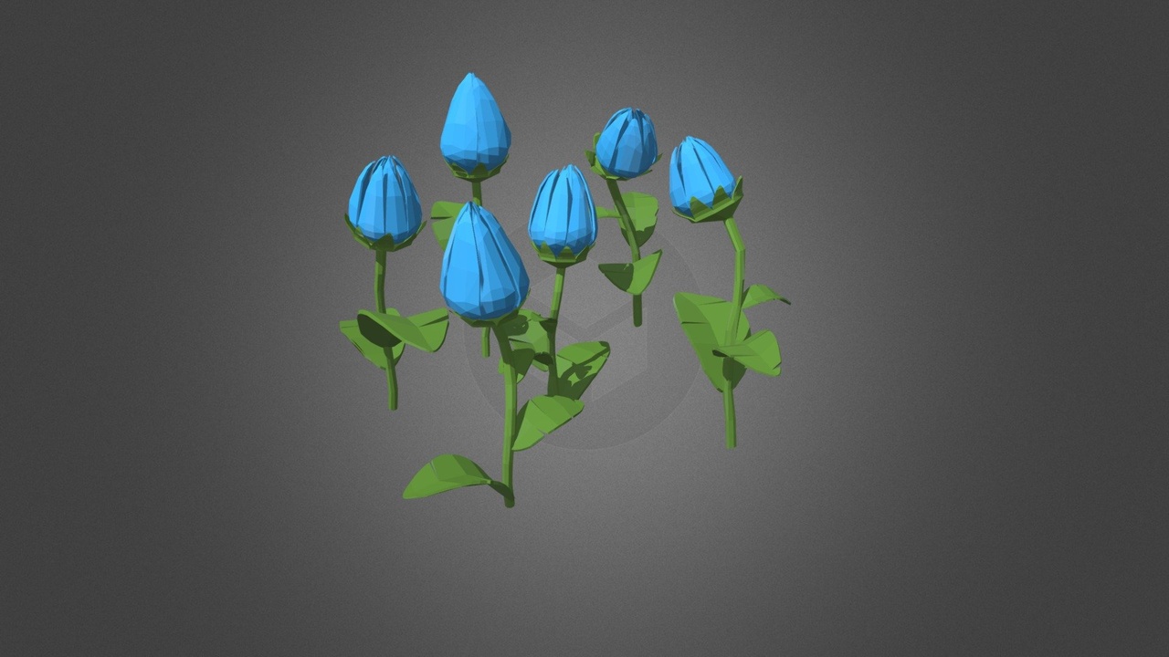 Media 1 for listing Blue Tulips - Low Poly