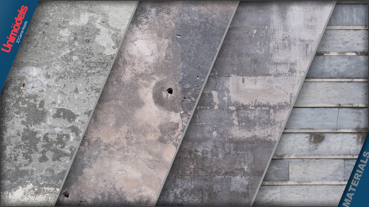 Media 1 for listing Wall materials Pack Vol. 3 - 100% photoscanned - PBR Nanite and POM ready