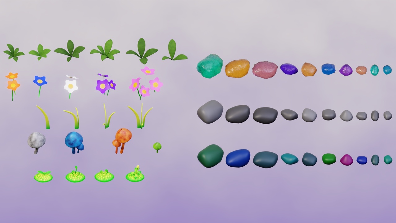 Media 1 for listing Dreamy Nature Blender Asset Pack