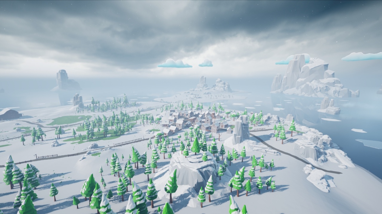 Media 1 for listing Low Poly Village - Stylized Winter Environment