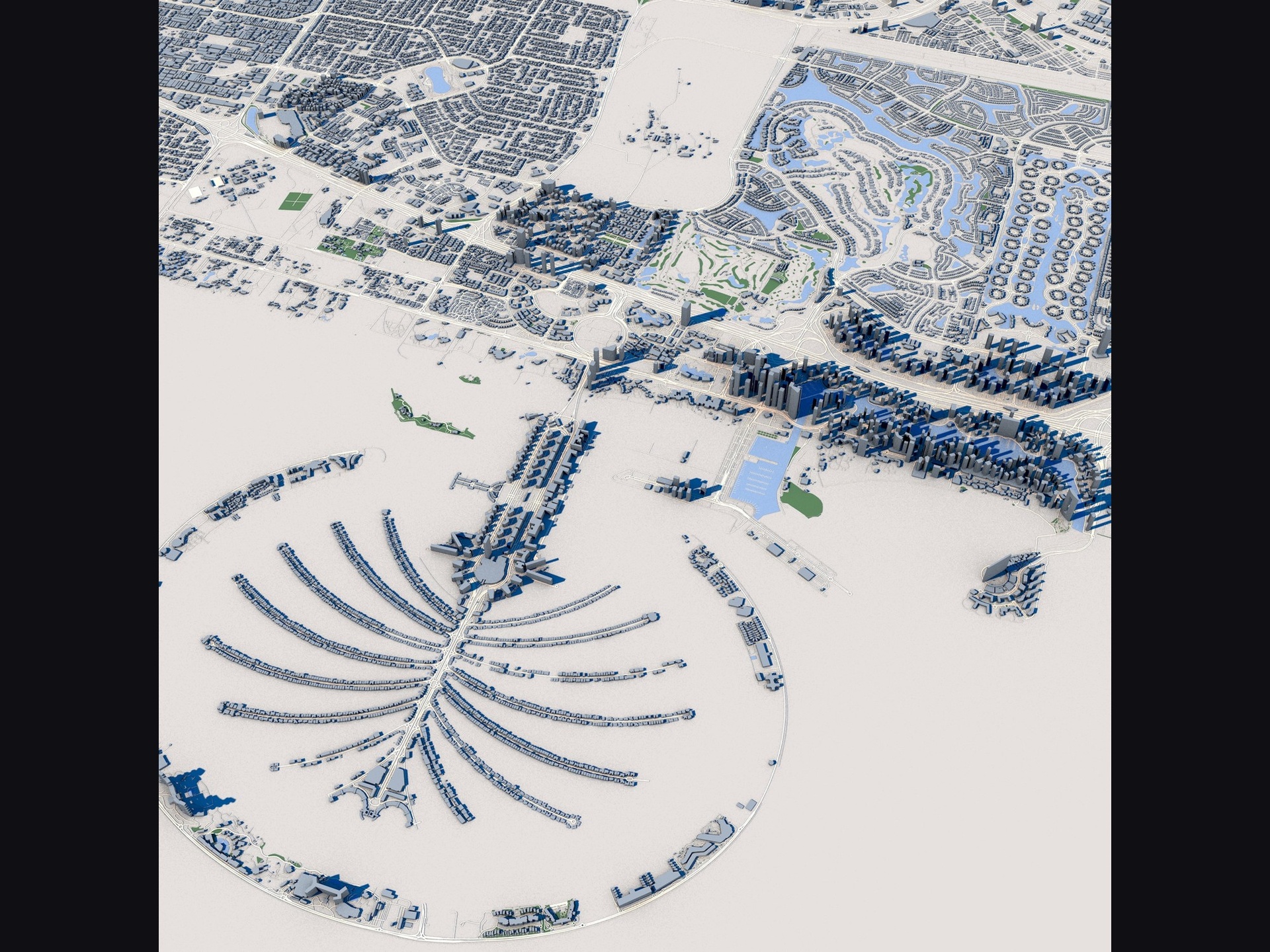 Media 1 for listing Dubai UAE 3D City Map Model | Palm Jumeirah Urban Environment Asset