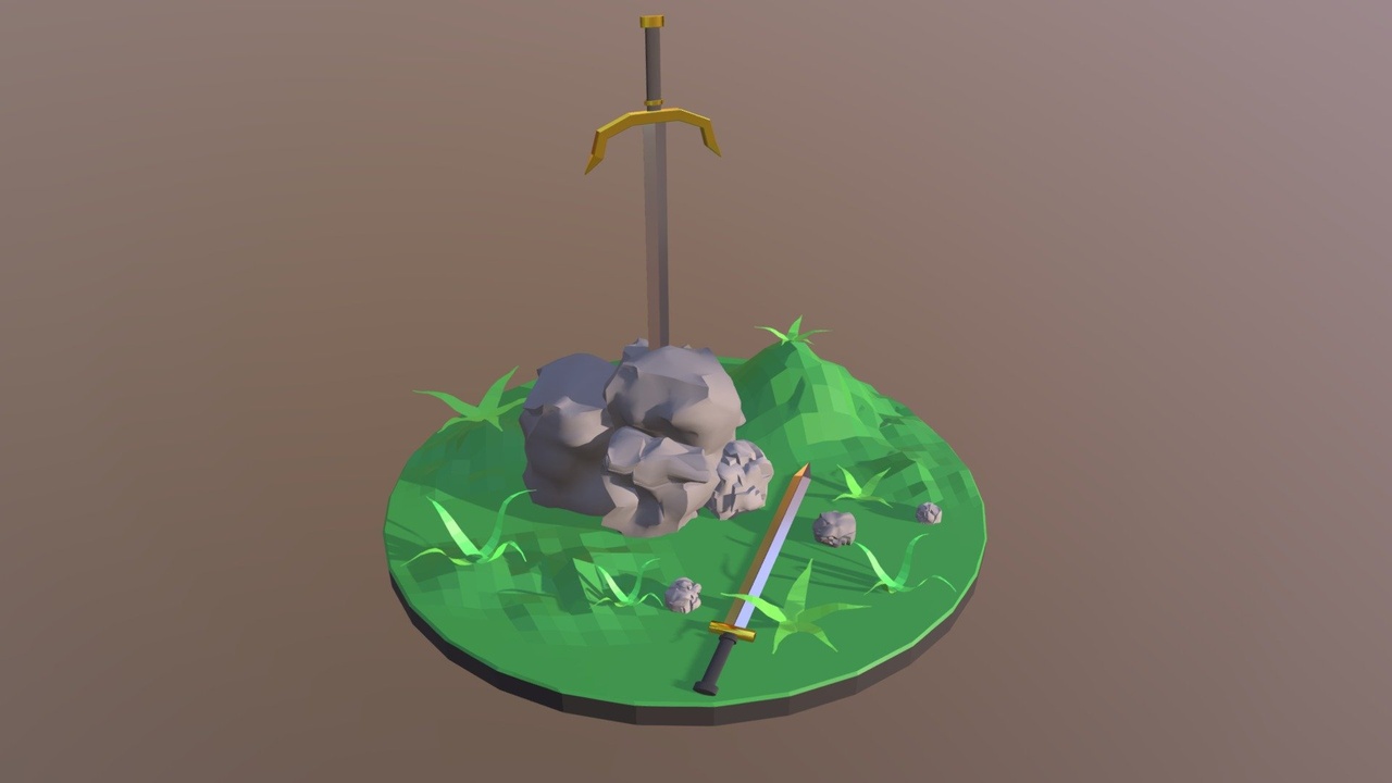 Media 1 for listing Sword In Stone Low Poly