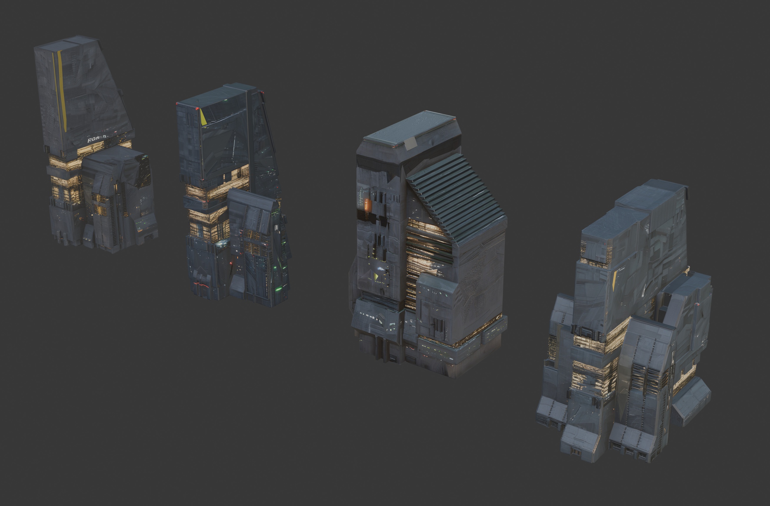 Media 1 for listing cyberpunk architecture set