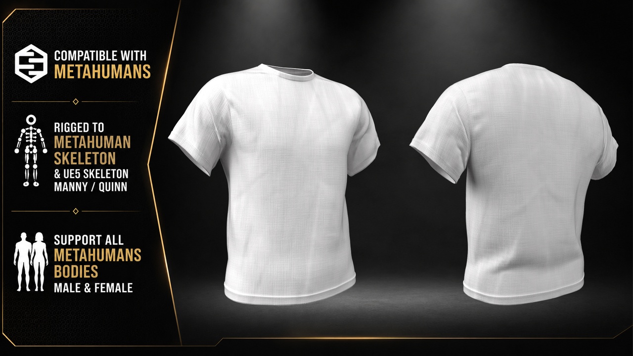 Media 1 for listing Basic T-Shirt Outfit MetaHuman