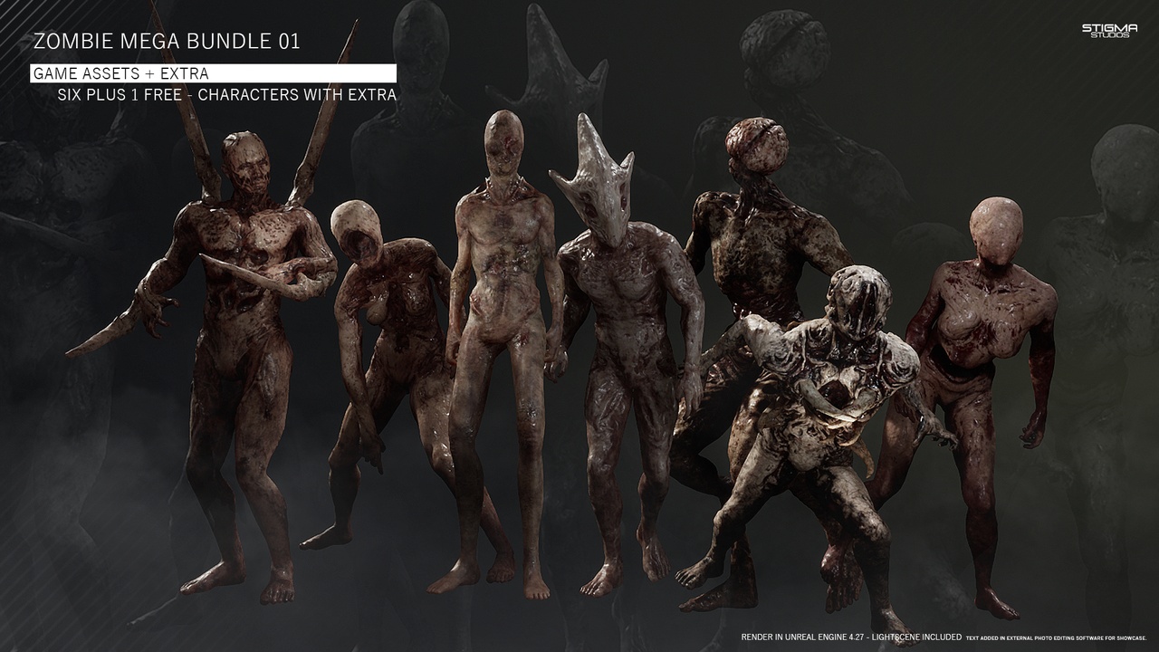Media 1 for listing Zombie Mega Bundle 01 - Game Assets + Extra | STIGMA STUDIOS