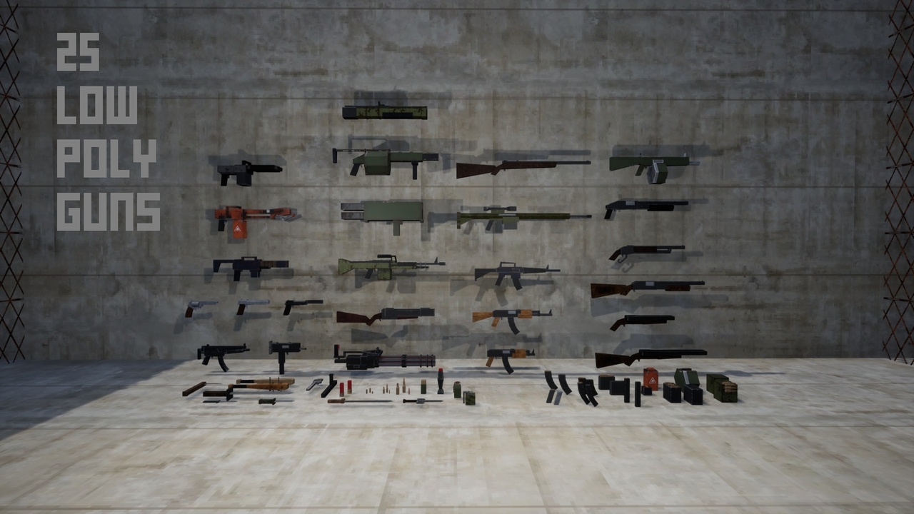 Media 1 for listing 25 Low Poly Guns