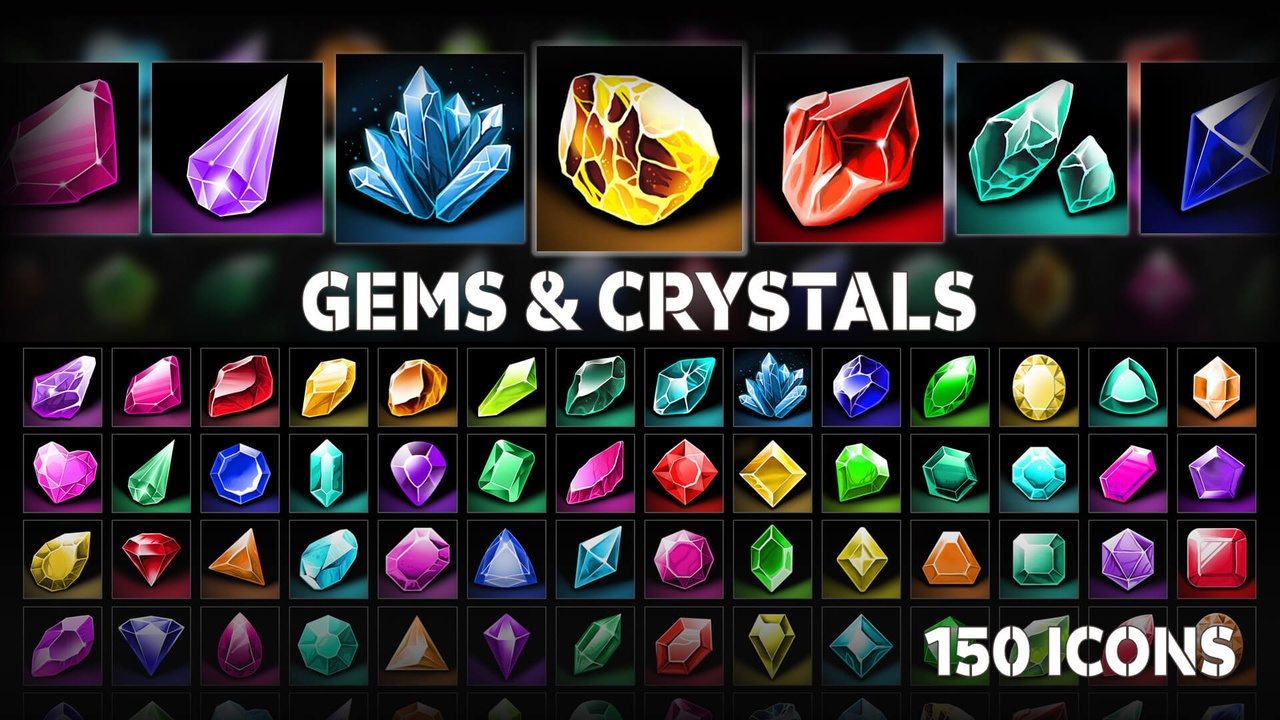 Gems And Crystals - Icons 제품 등록을 위한 미디어 1개
