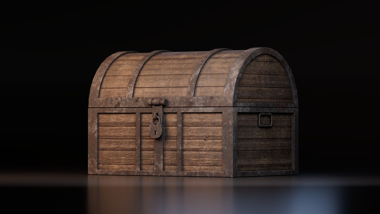 Media 1 for listing Vintage Wooden Treasure Chest
