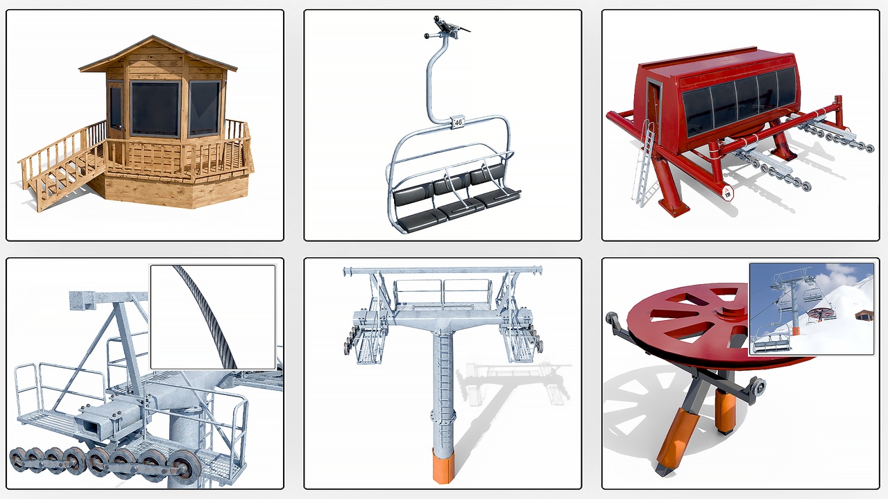 Media 1 for listing Modular Ski Lift Asset Pack