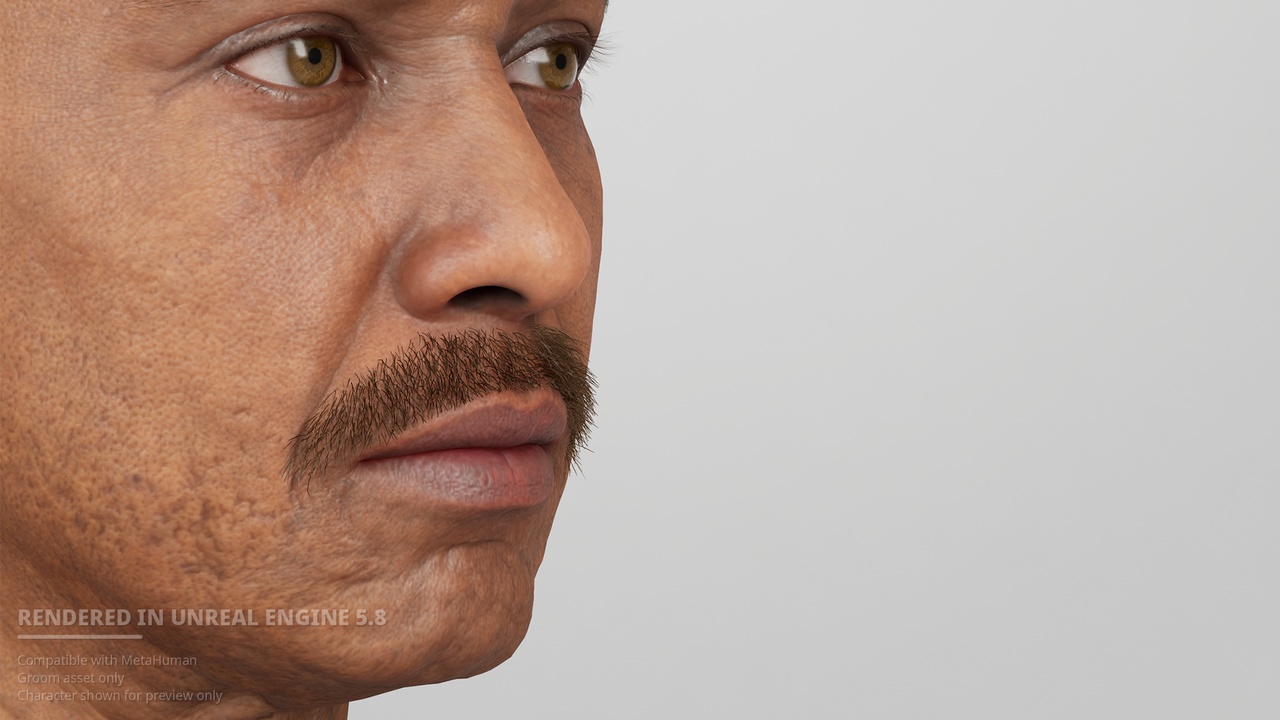 Media 1 for listing Short Chevron Mustache Groom for MetaHuman