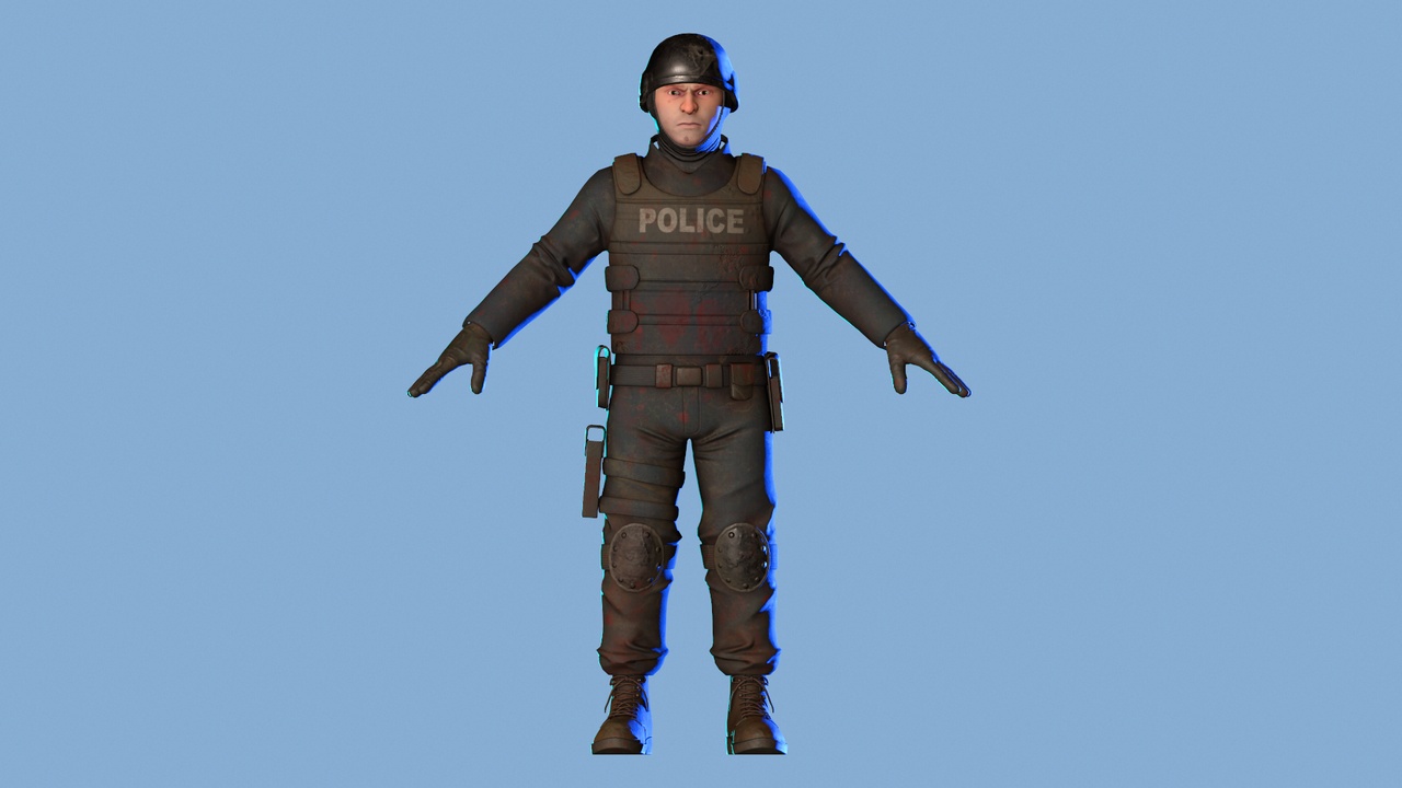 Media 1 for listing Police Tactical Officer – Realistic 3D Character