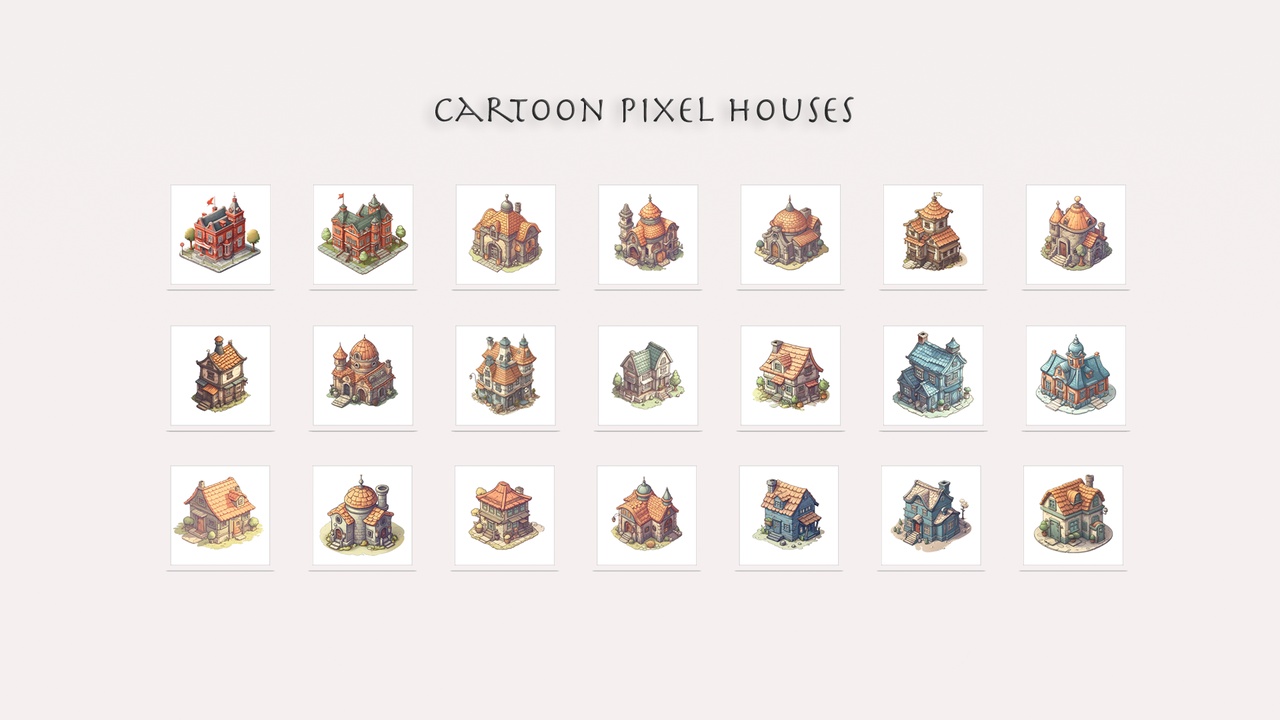 Media 1 for listing Cartoon Pixel Houses