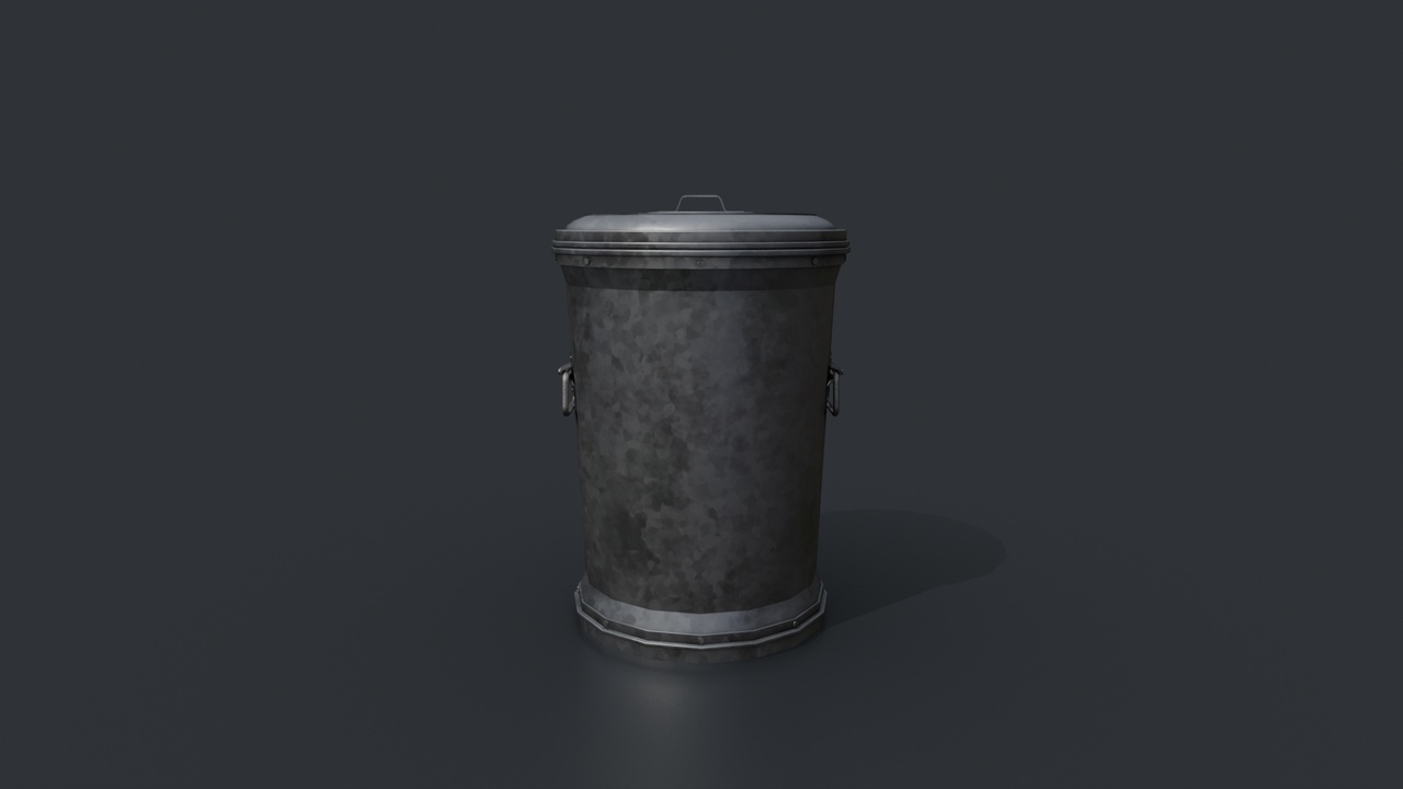 Media 1 for listing Vintage Galvanized Metal Trash Can