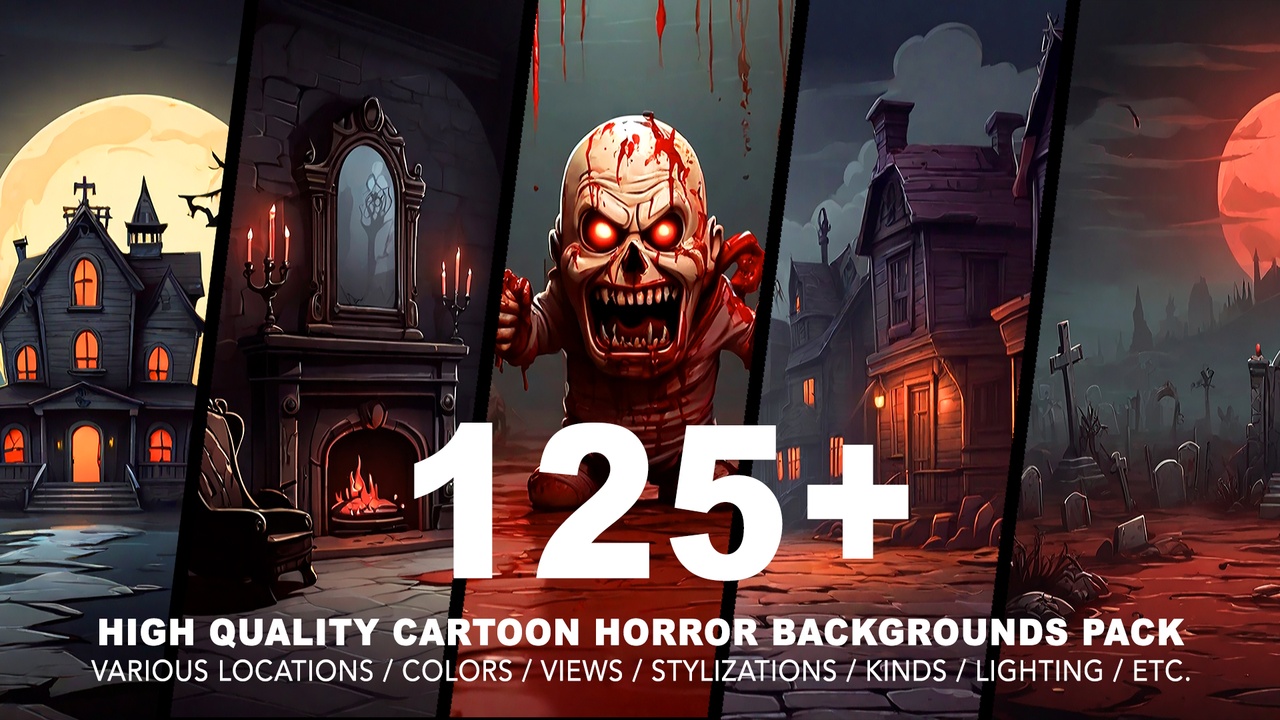 Media 1 for listing 125+ HORROR BACKGROUNDS