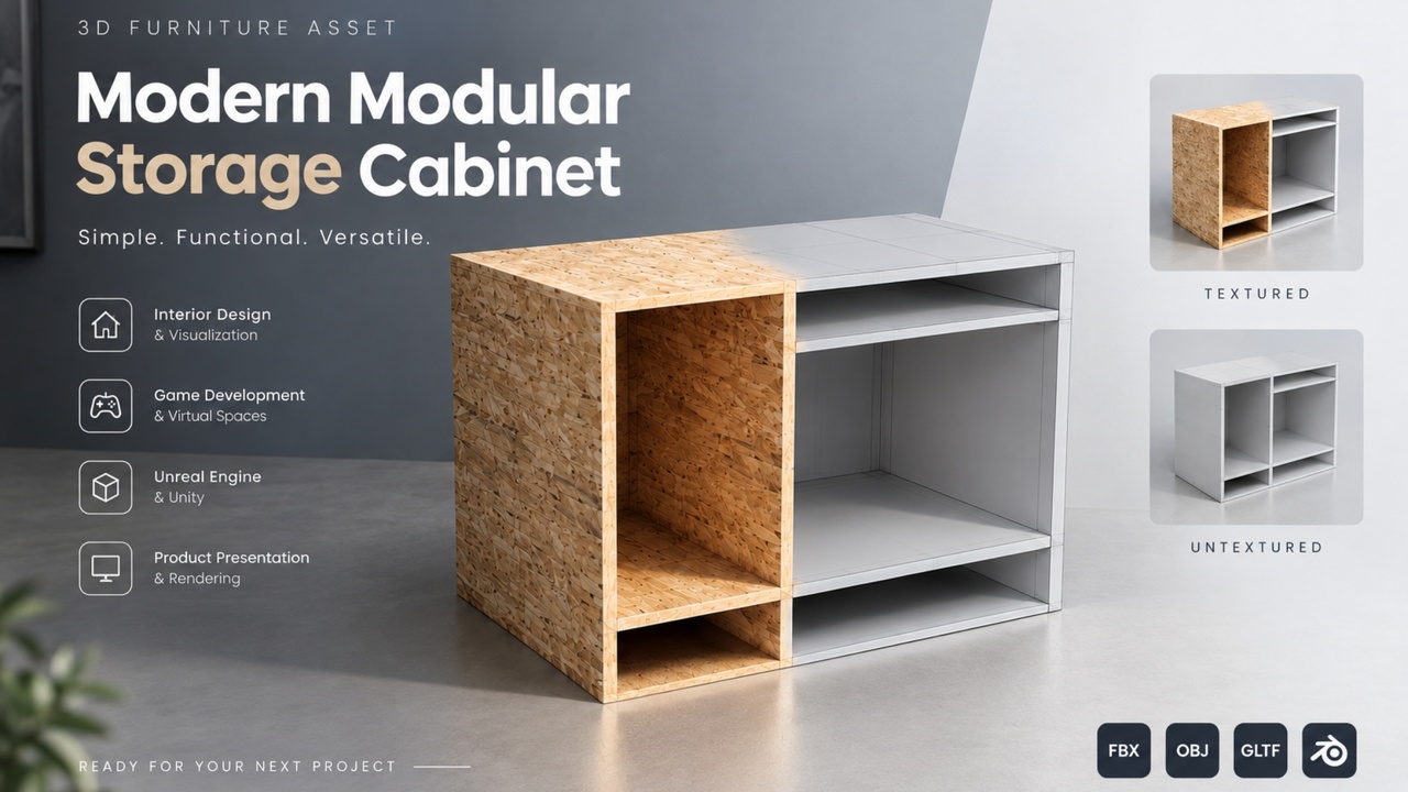 Media 1 for listing Modern Wooden PC Table 3D Model