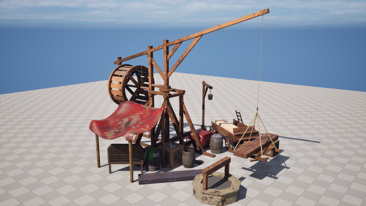 Media 1 for listing Medieval Crane Set