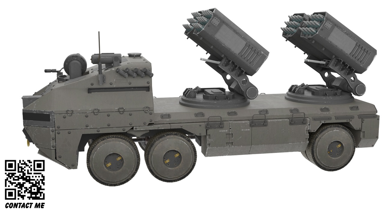 Media 1 for listing Mobile Multiple Launch Rocket System (MLRS) - Heavy Artillery Vehicle (3D Model)