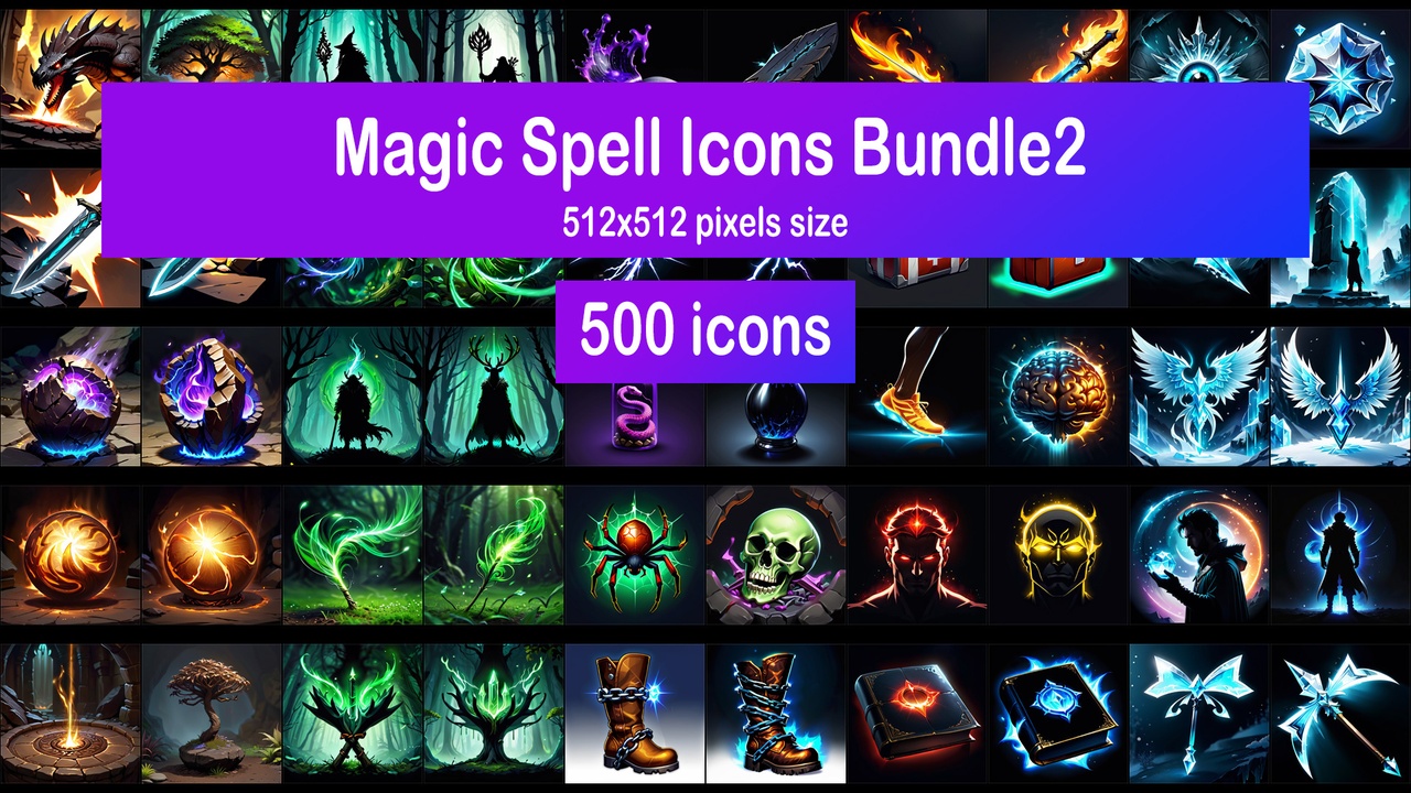 Media 1 for listing Magic Spell Icons Bundle2