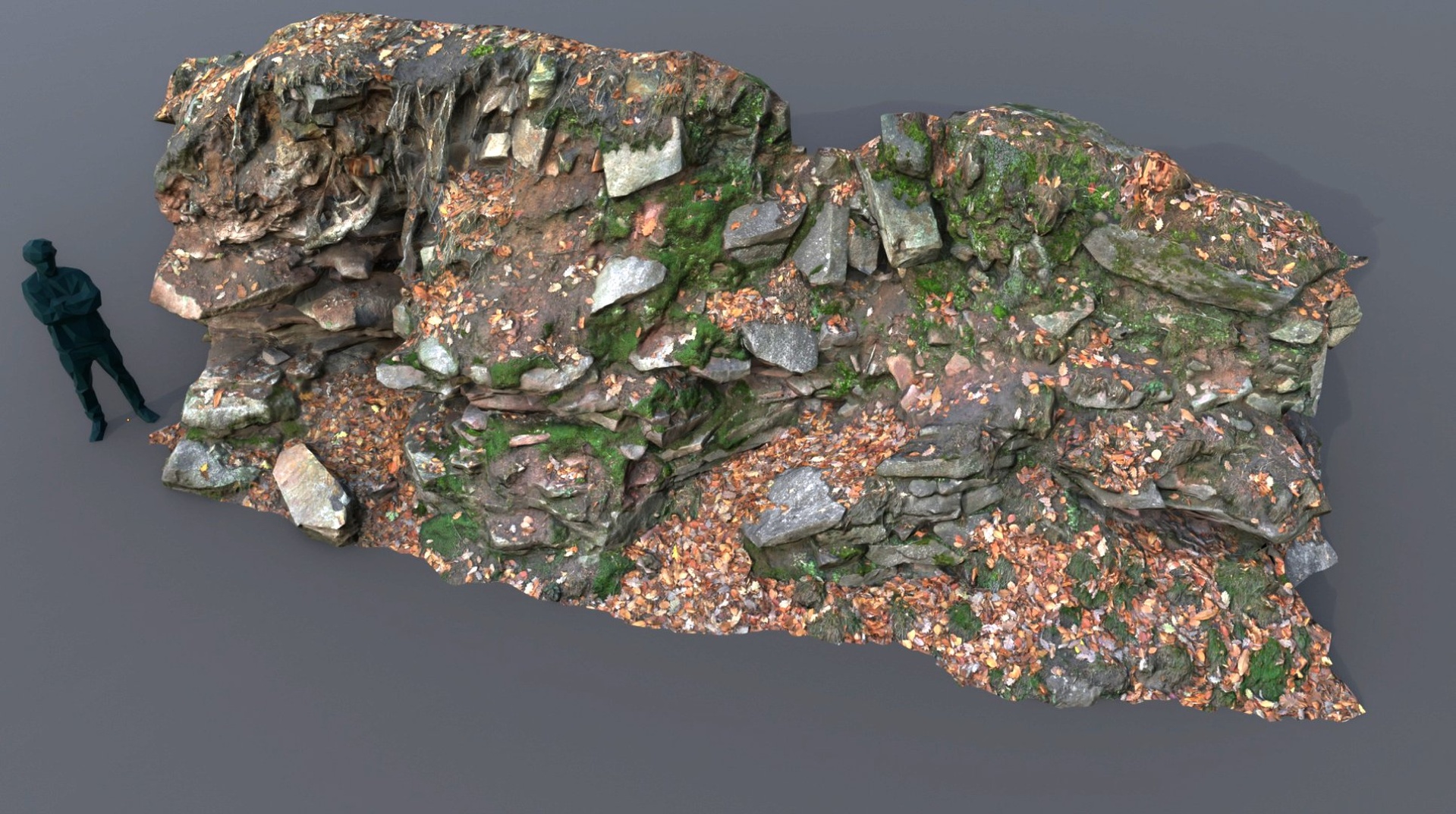 rock boulder wall forest ground module | Fab
