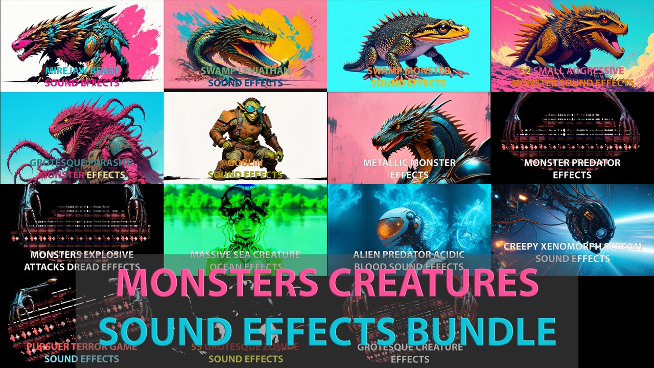 Media 1 for listing Monsters Creatures Sound Effects Bundle