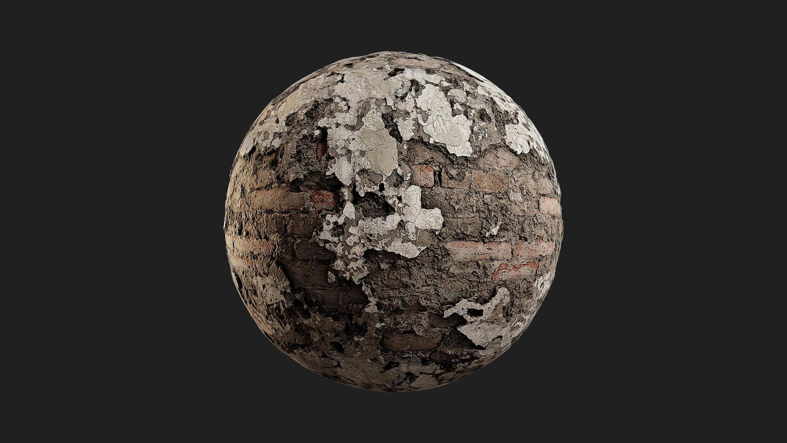 الوسائط 1 للقائمة Damaged Brick Wall Plaster