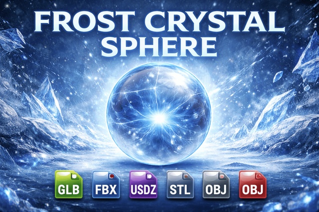 Frost Crystal Sphere | Ice Energy Orb 3D Model (AR Ready | Game Ready ) — Cobalt Game Assets