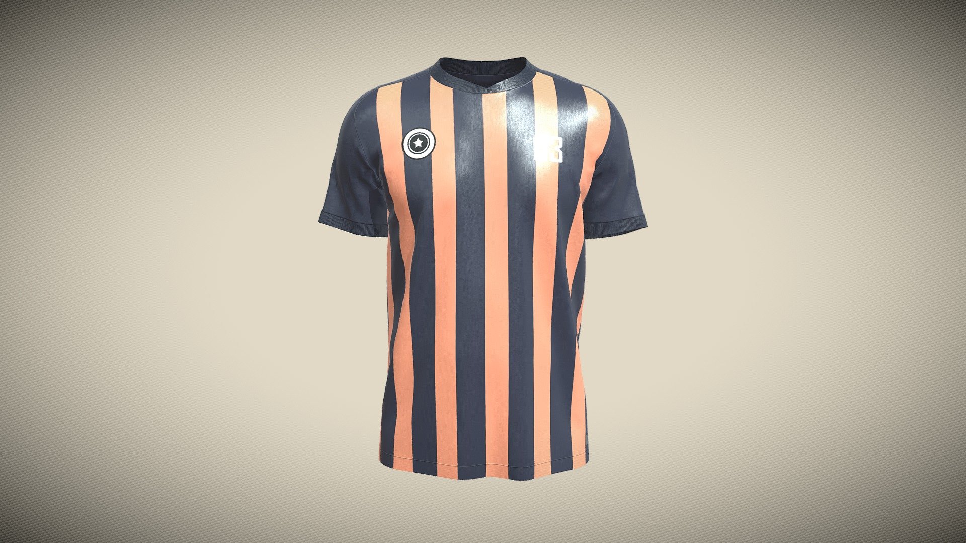 Soccer Navy Blue Jersey Player 03 | Low Poly | Fab