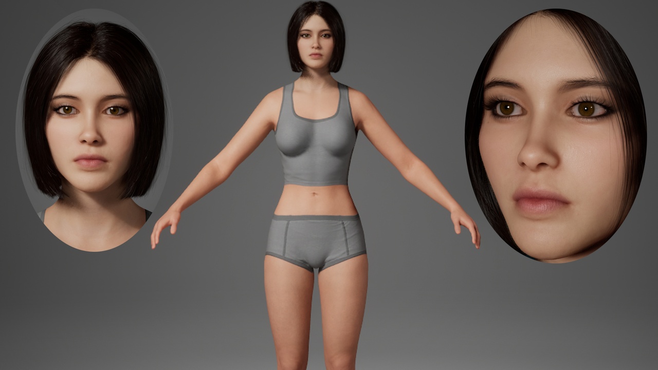 Media 1 for listing Editable MetaHuman Beauty - Kim Tae-ri.With hair, no clothing included.