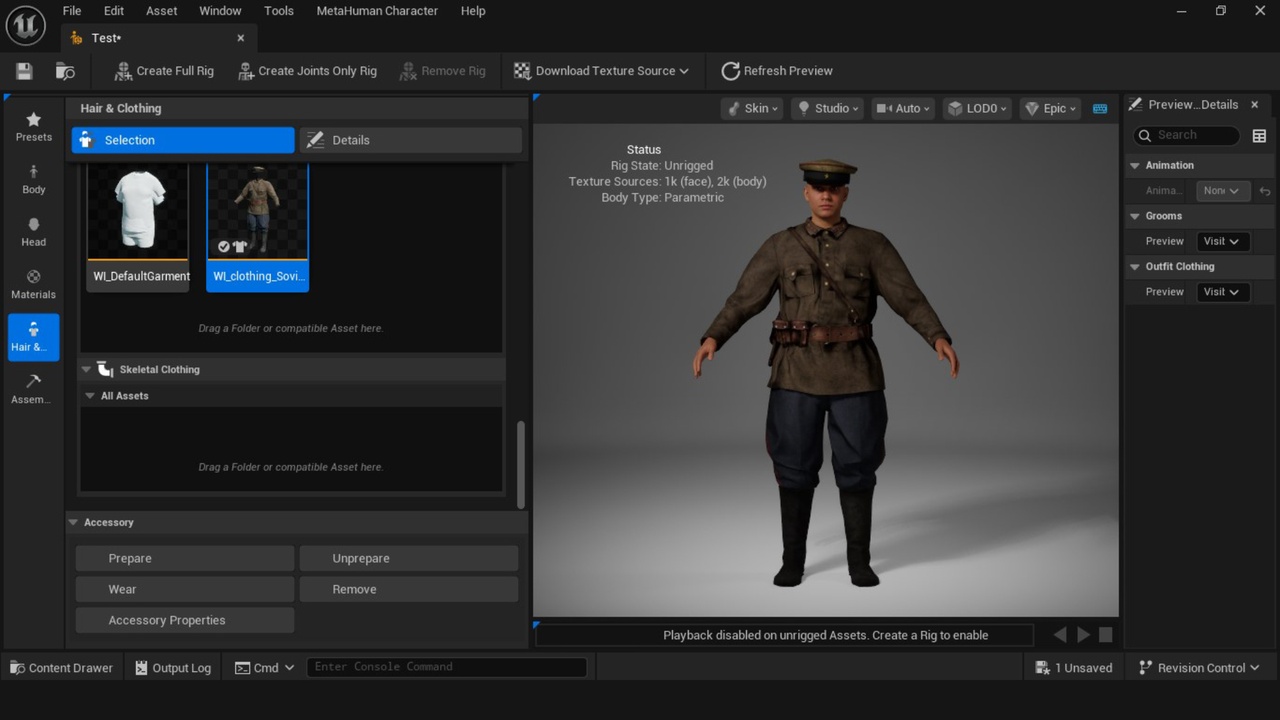 Media 1 for listing Metahuman Soviet Commander Outfit