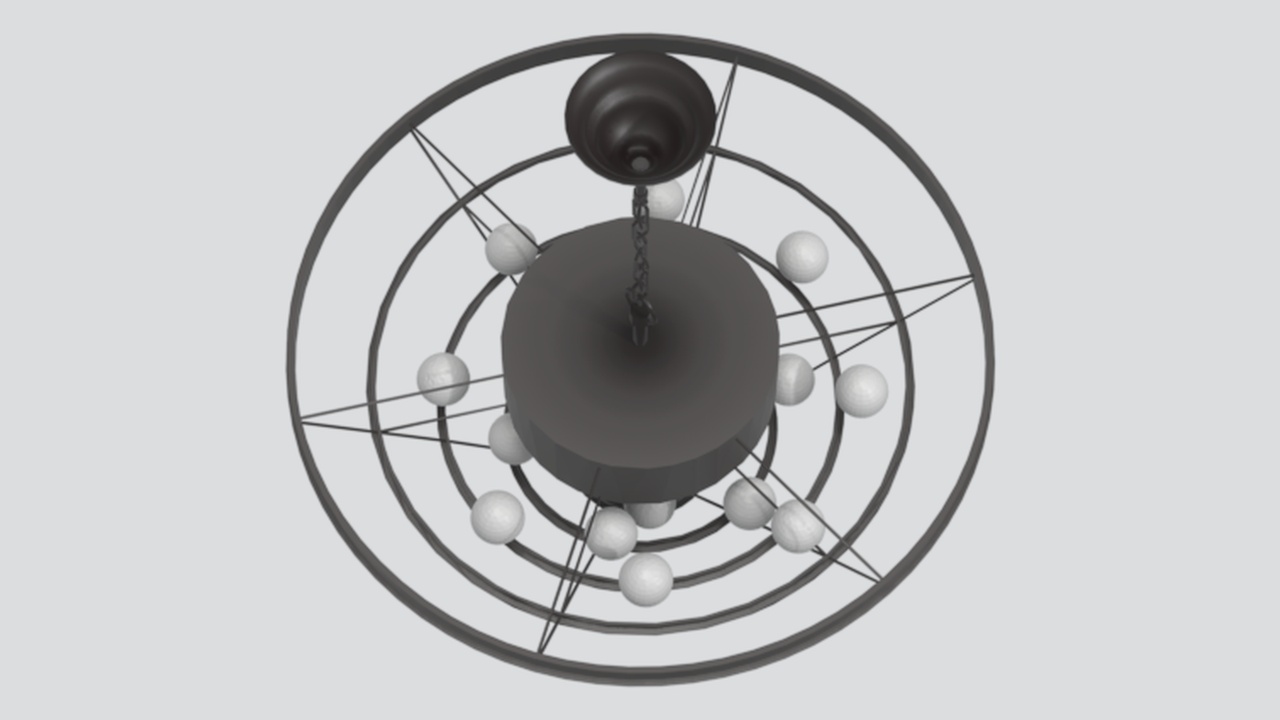 Media 1 for listing Round White Pendant Ceiling Lamp 3D Model