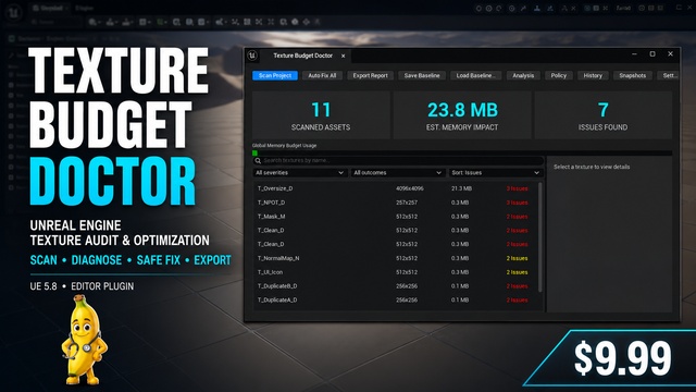Unreal Engine Texture Optimization Tool | Texture Budget Doctor — Cobalt Game Assets