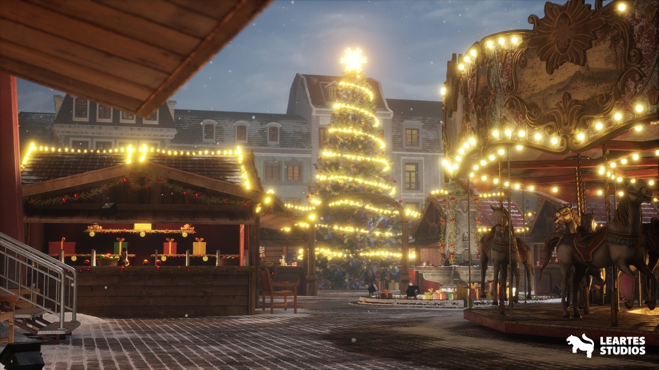 Christmas Market ( Realistic Christmas Europea Europea Market Christmas Market )