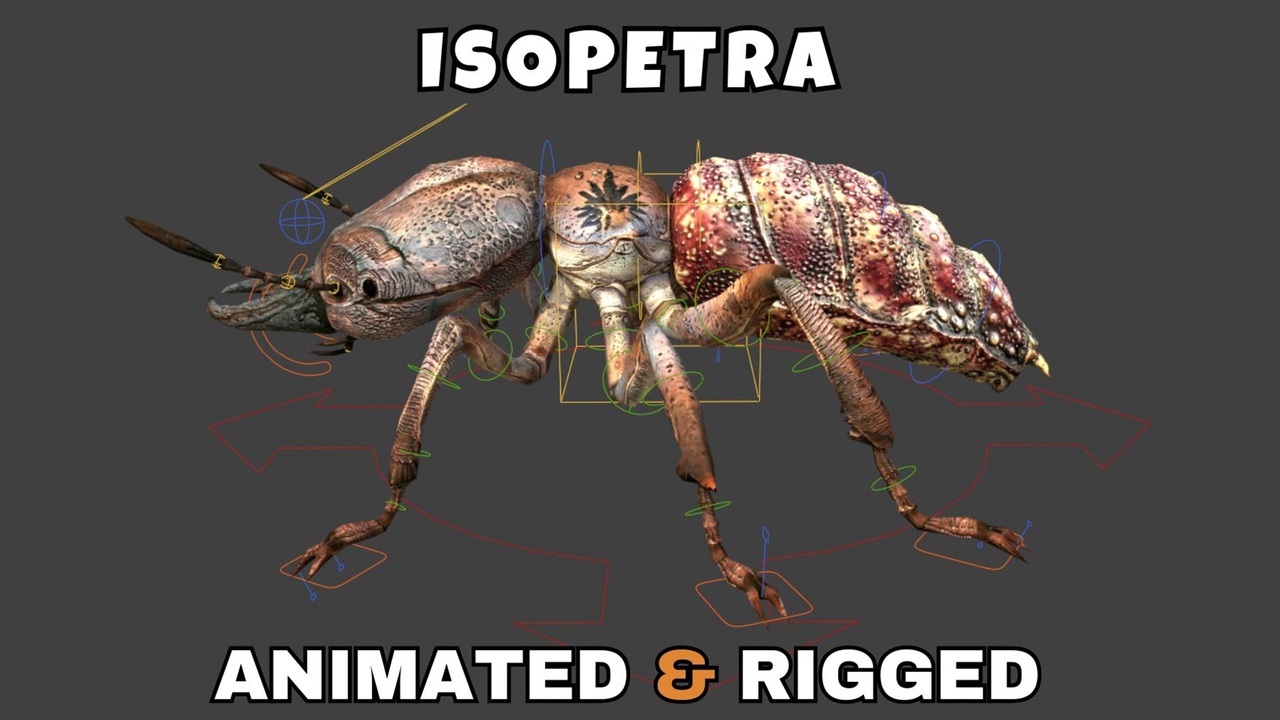 Media 1 for listing Isopetra Rigged And Animated 3D Model