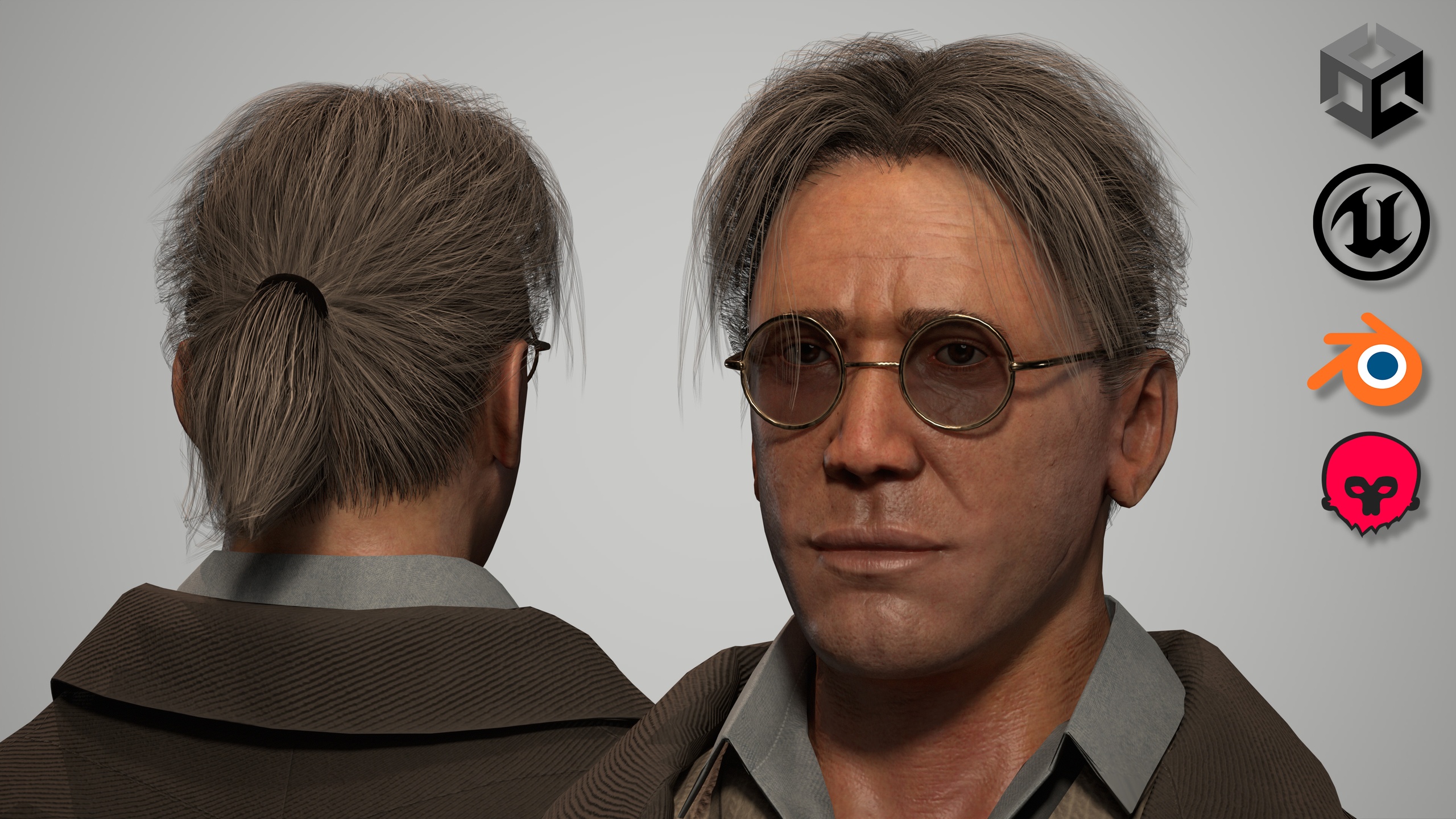 Media 1 for listing Game Ready Vintage Realistic Male Character