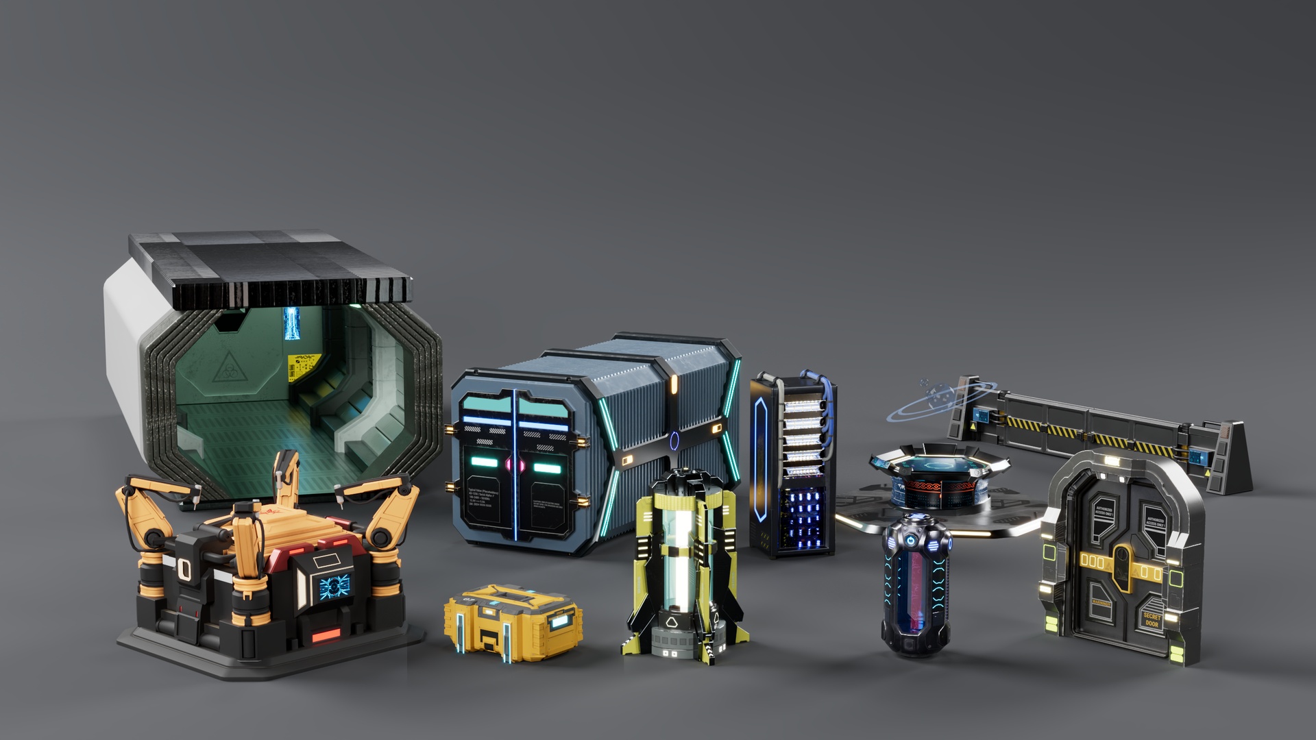 Sci-Fi Modular Props Pack | Fab