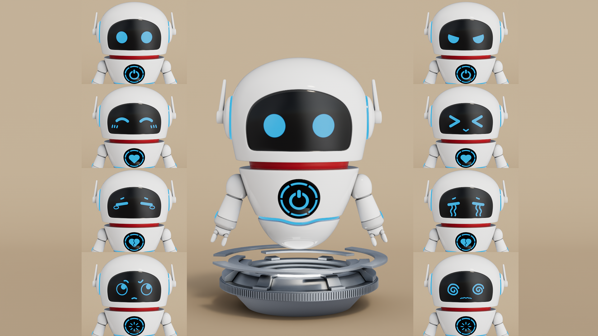 Rigged Cartoon Cute Robot | Fab