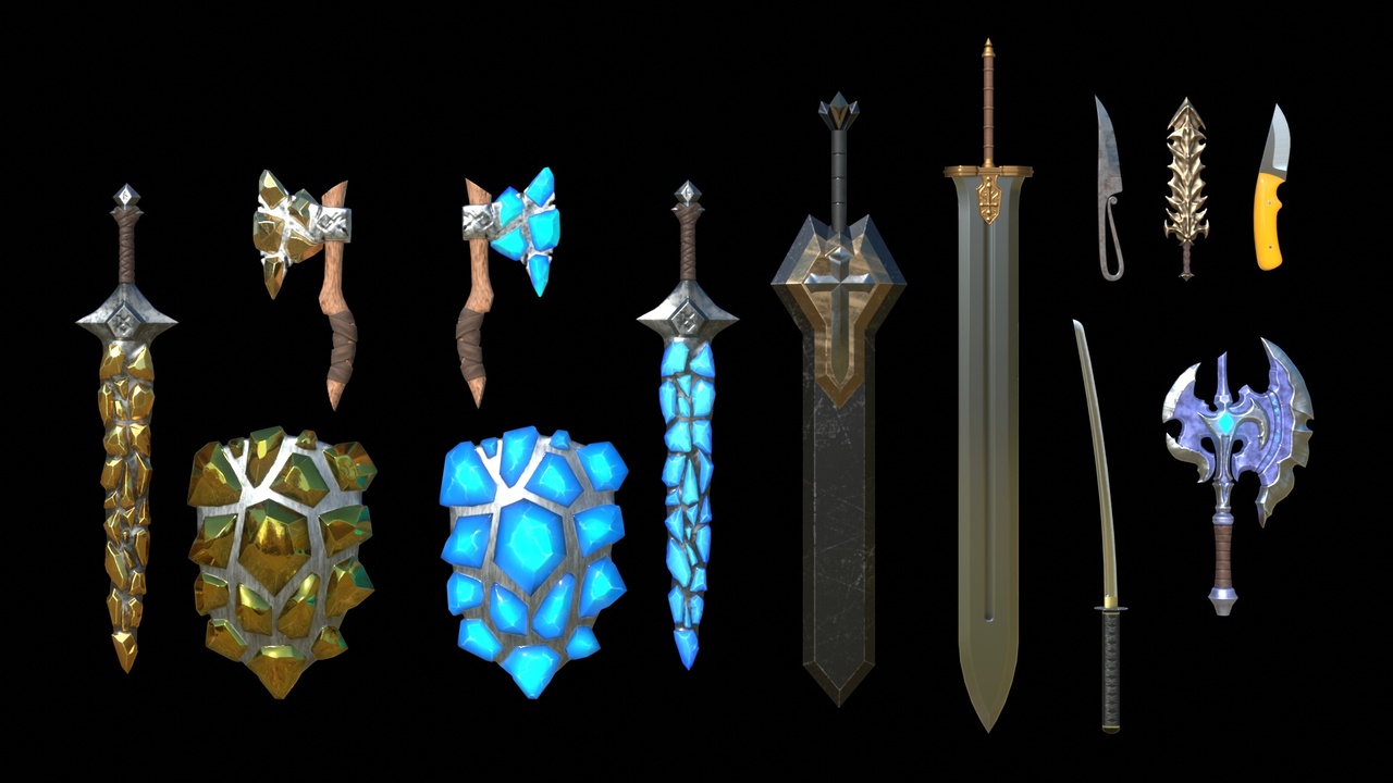 Media 1 for listing 10 Fantasy Melee Weapons Pack