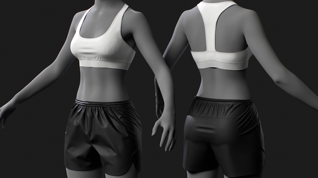 Media 1 for listing Athletic Sportswear Set for MetaHuman – Parametric Wardrobe (MHPKG)