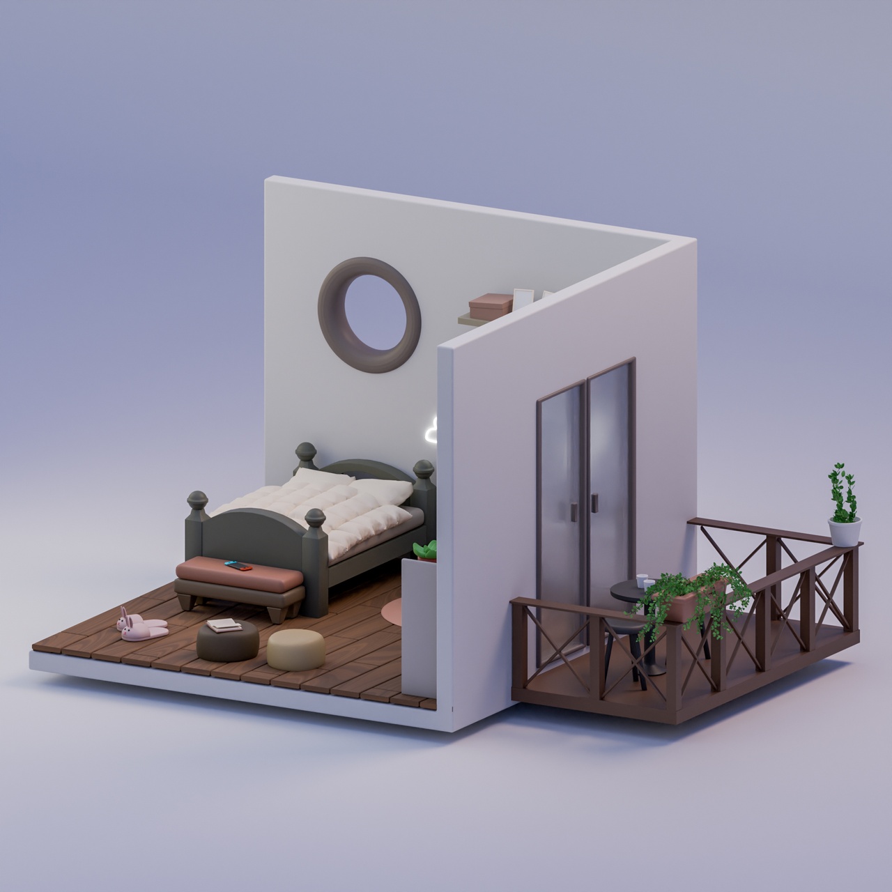 Media 1 for listing 🛏️ Cozy Bedroom Isometric – Interior Scene