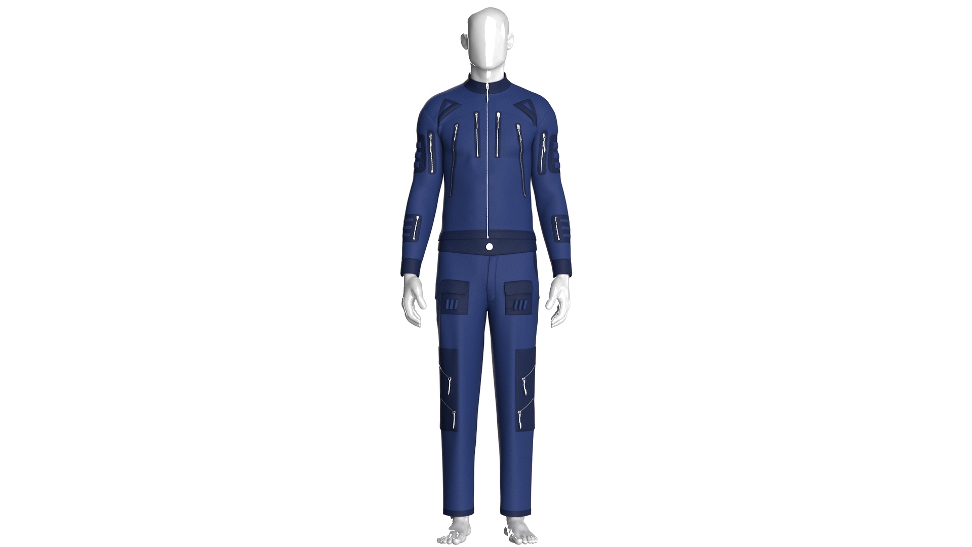 Media 1 for listing Men Multi Zipper Jacket With Pant - Outfit | High Poly