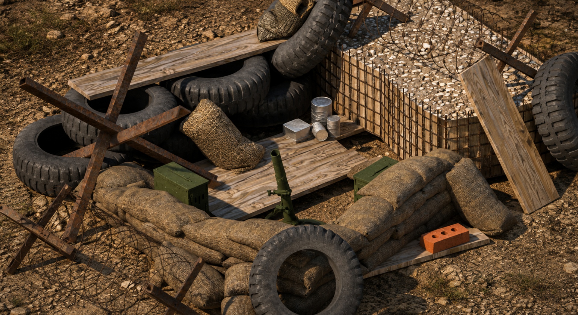Media 1 for listing Mid-Poly Modular Military Trench and Barricade Environment Kit