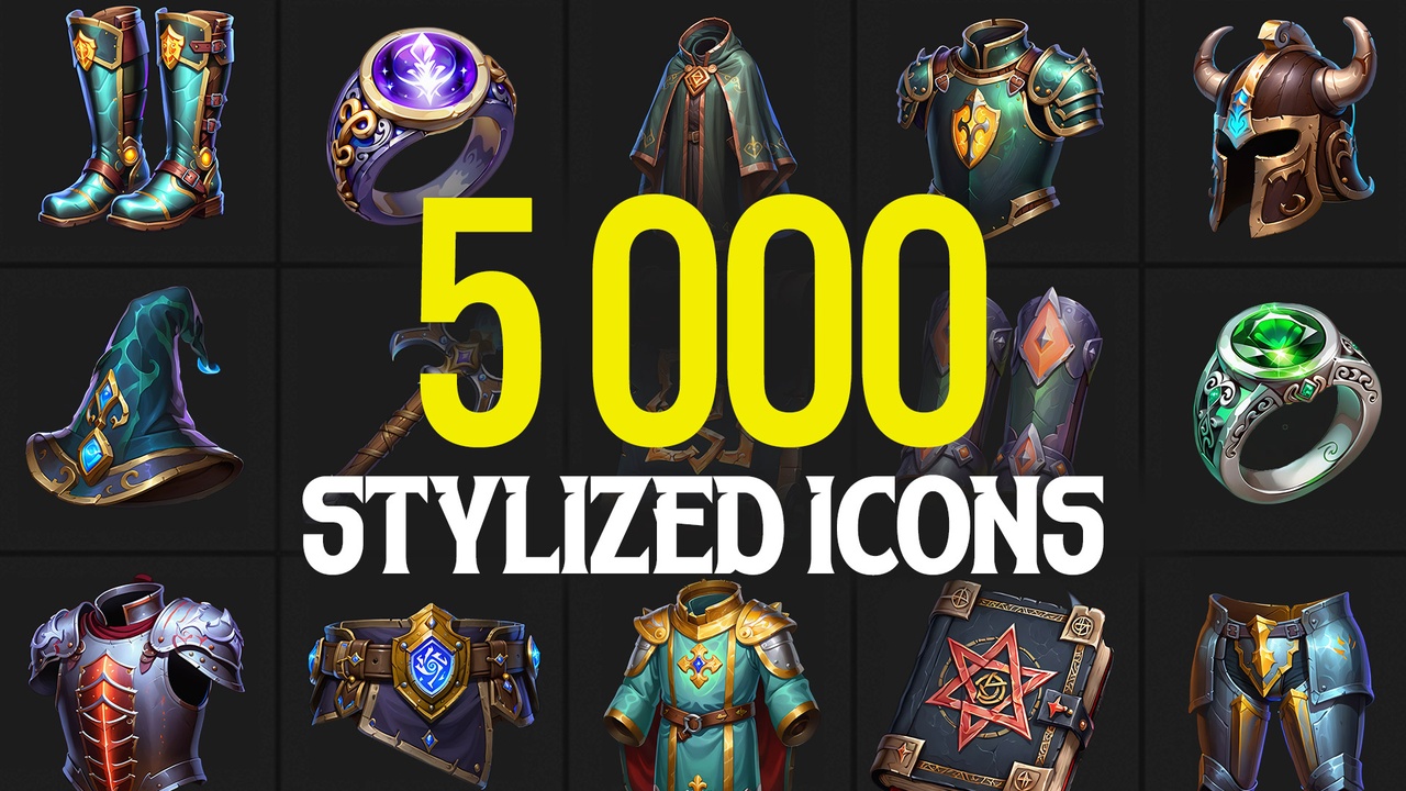 Media 1 for listing 5000+ Stylized Icons Pack