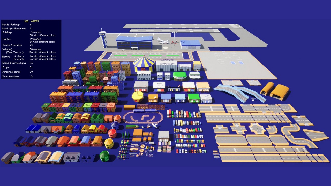 Media 1 for listing Pack Low Poly City & Vehicles
