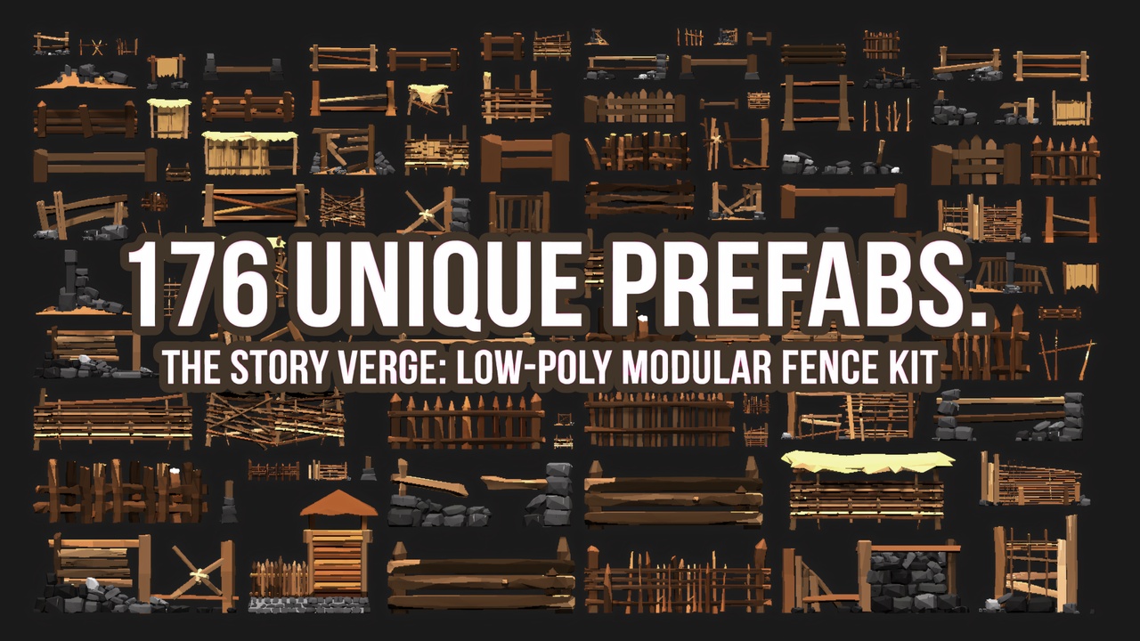Media 1 for listing The Story Verge PRO: Low Poly Modular Fence Kit & Tool
