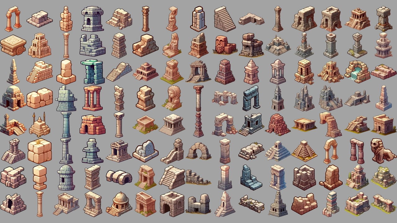 Media 1 for listing Ancient Ruins - 500 Sprites