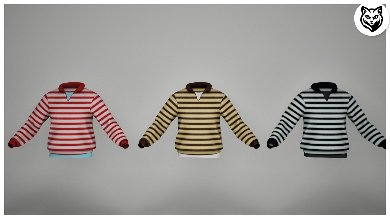 Media 1 for listing Striped Sweater - Metahuman Clothing