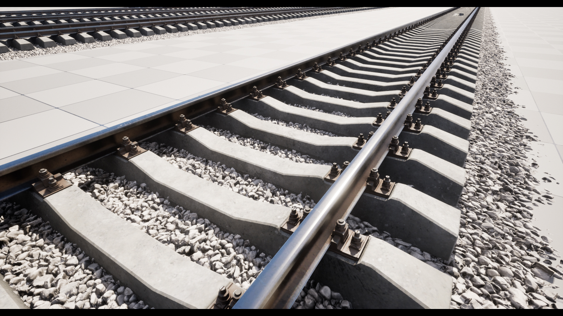 Concrete Sleepers Train / Rail / Railway Track | Fab