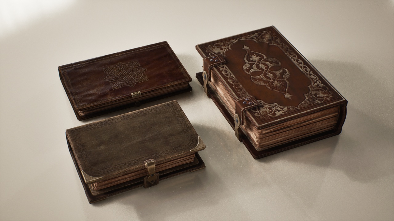 Media 1 for listing Antique Book set - PBR Game Ready
